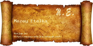 Mezey Etelka névjegykártya