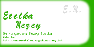 etelka mezey business card